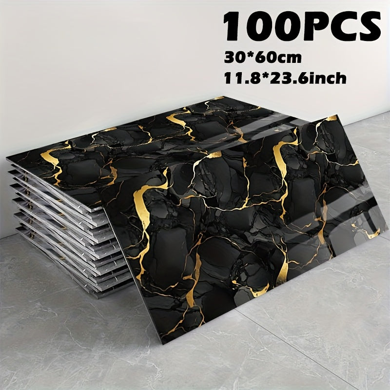 11.8 x 23.6-Inch Marble-Pattern Foam Wall Panels in 50- or 100-Piece Color and Count Options