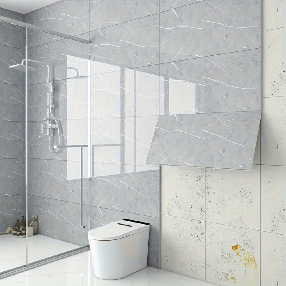 Marble-Pattern Wall Panel Set with 20- or 40-Piece Packs, Eight Codes and 11.81 x 23.6-Inch Tiles