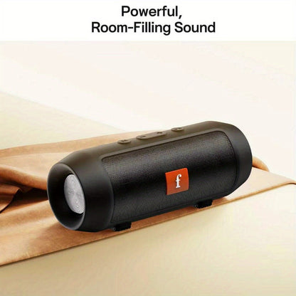 Bluetooth Speaker Cylindrical TWS Stereo-Pairing Model with USB Charging and Red or Black Color Options