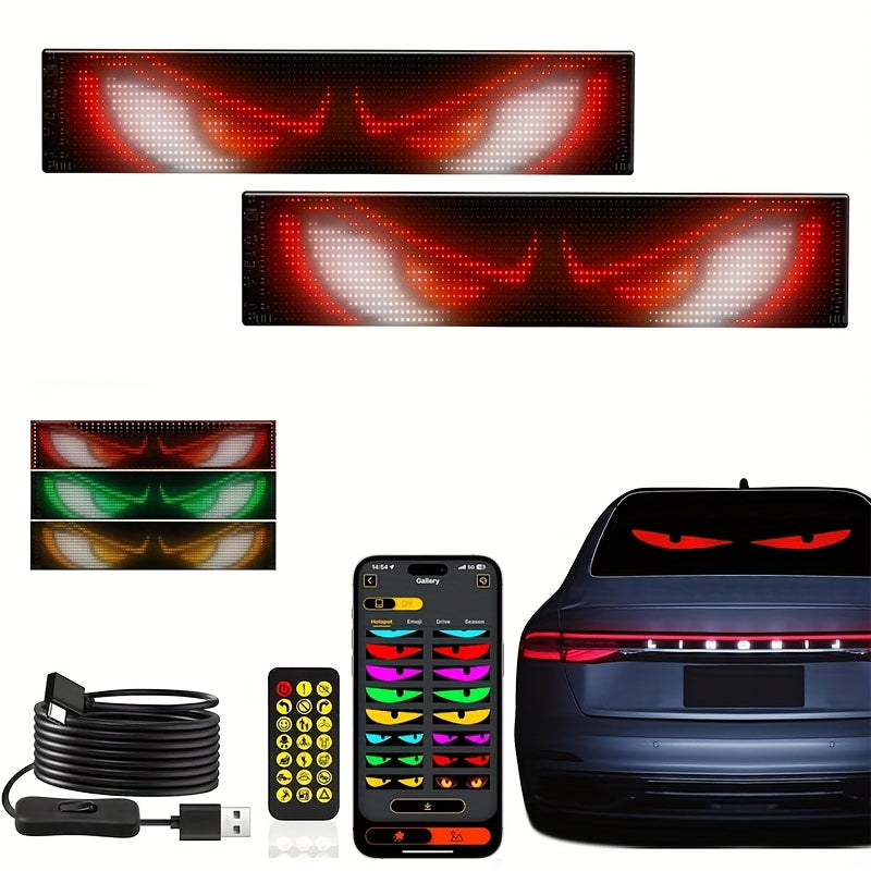 Devil Eye LED Headlight Panels 2 Pack Flexible RGB Matrix App & Remote Control - USB 5V for an Everyday Personal Care Routine