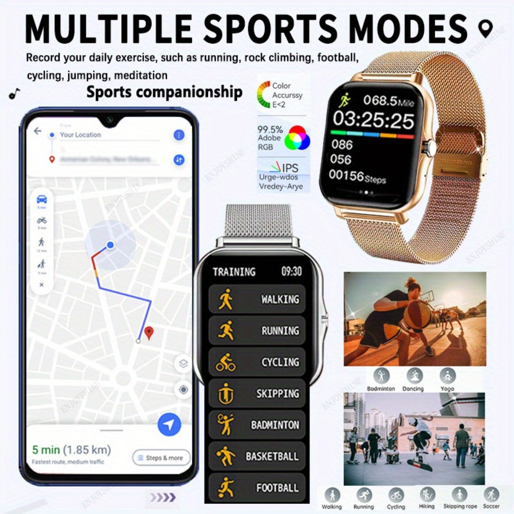 Smart Watch 1.83-Inch Full Touch Display with Bluetooth 5.0 Calling, Music Control and Four Metal Colors
