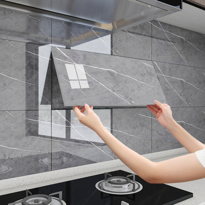 Peel and Stick Marble Wall Tiles - Self-Adhesive Waterproof Backsplash Panels for Kitchen Bathroom Living Room, Easy Install DIY Wall Sticker Decor (23.62"x11.81", 20/40 Pack)