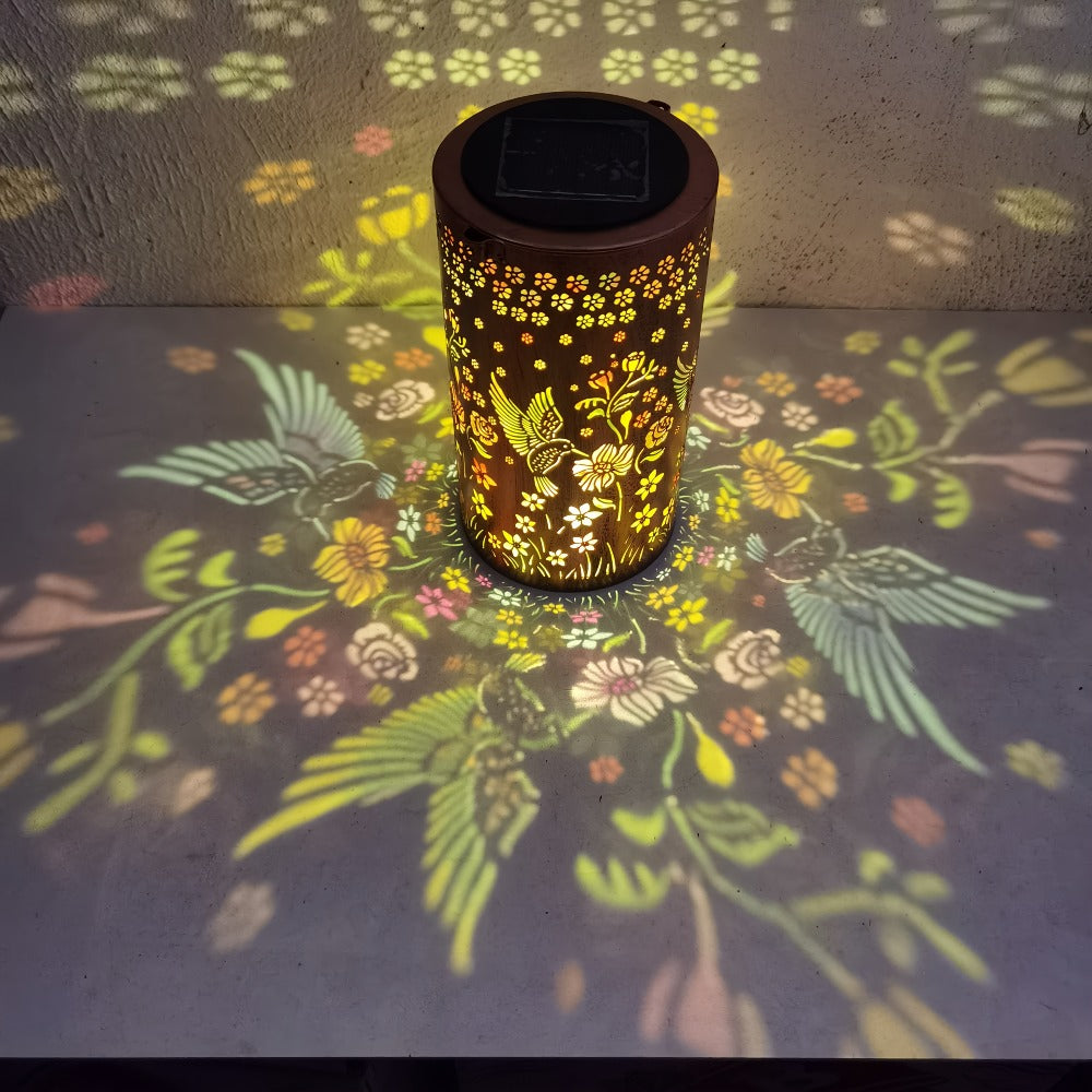 Solar Garden Lights IP65 Pattern Lantern with Hummingbird, Sunflower or Butterfly Designs for Yard Decor