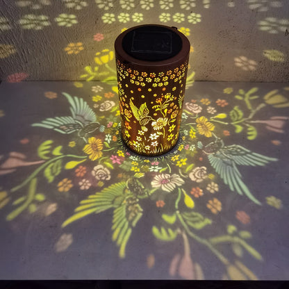 Solar Garden Lights IP65 Pattern Lantern with Hummingbird, Sunflower or Butterfly Designs for Yard Decor