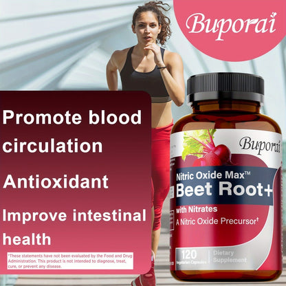 Dietary Supplement Beet Root Capsules with Source-Listed Nitrates, Black Pepper and Antioxidants, 120 Count