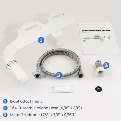 Ultra-Slim Non-Electric Bidet Attachment with Dual Retractable Nozzles and Seven Model Options
