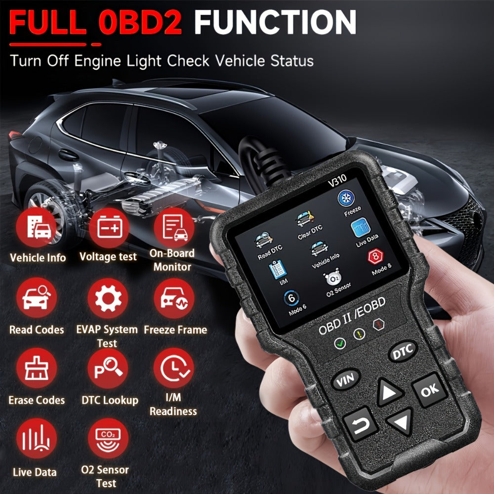 OBD2 Scanner Diagnostic Tool - Full OBD2 Engine Code Reader with Modes 6 & 8, USB Powered for All OBDII/EOBD Vehicles 1996+