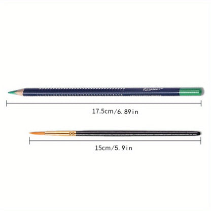 Water Soluble Colored Pencils 12 Colors Set – Triangular Barrel Watercolor Pencils for Kids Adults Artists Sketching Blending Drawing School Supplies Gift