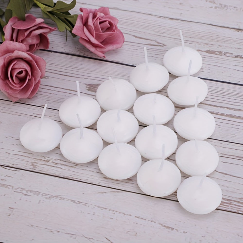 Floating Candles White Set of 42 – 1.5 Inch Small Pool Candles, 4-8 Hour Burn, Wedding Centerpiece, Pool Party, Christmas, Halloween, Easter & Thanksgiving Ambience Decoration