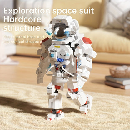 Building Block Set Astronaut Model, 623 Micro Pieces with White Space Suit Figure and 23cm Display Height