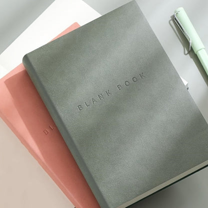 A5 Blank-Page Notebook with Seven Hundred Sixty Pages in Green, Blue, Pink or Black Covers
