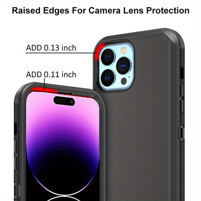 Phone Case Dual-Layer TPU and PC Cover with Rotating Belt Clip Holster and Qi Support for iPhone 14 Models