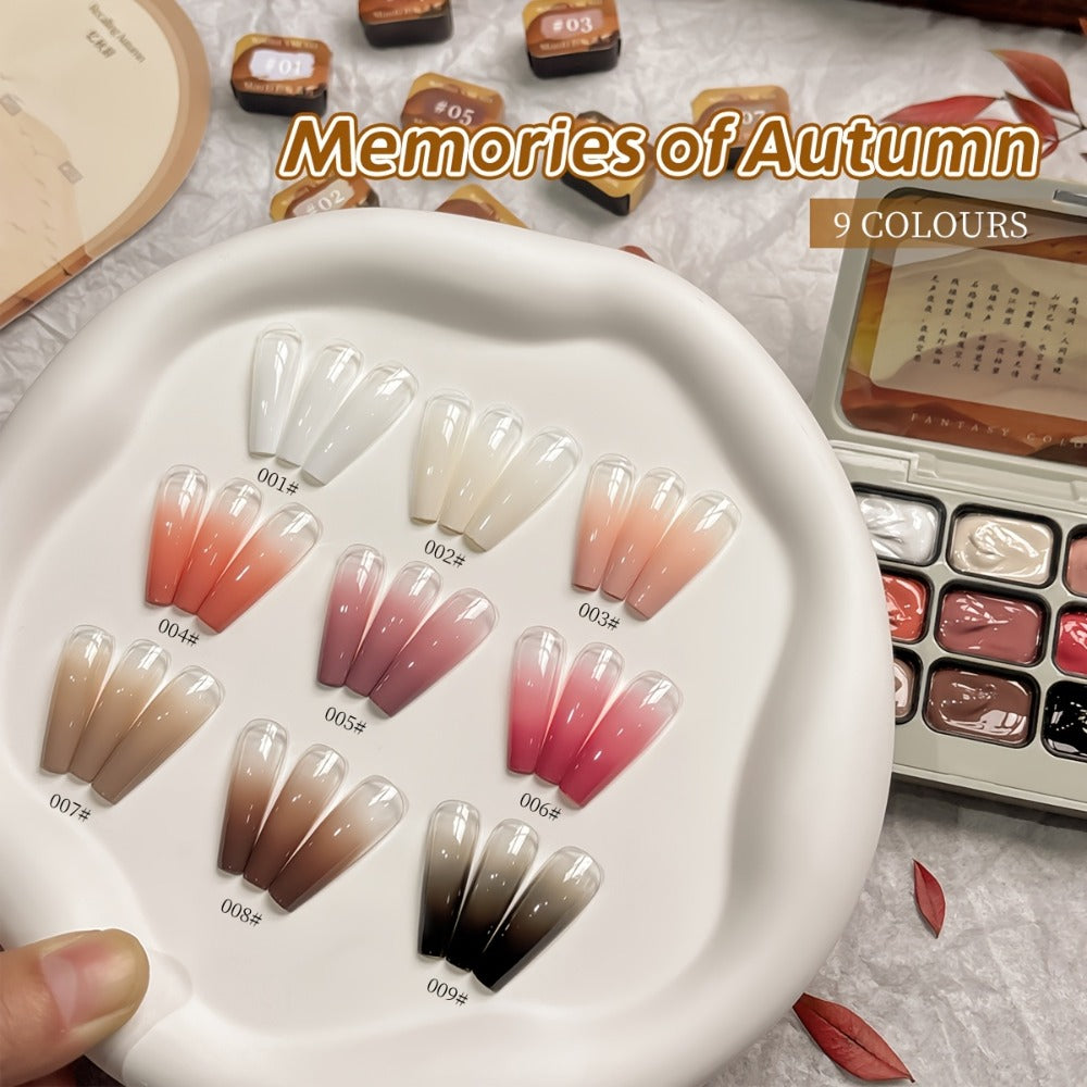 Gel Nail Polish 9-Color Mini Grid Sets for Ombre and Patting Art in 5 Curated Collection Options