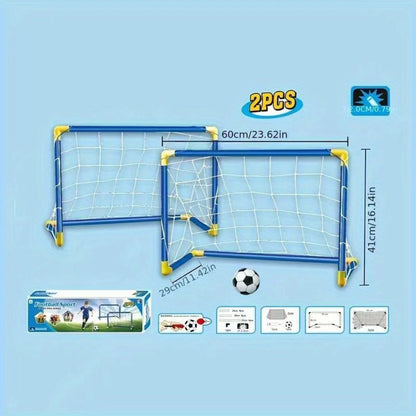 Kids Soccer Goal Set 2 Balls 2 Goals Portable Easy-Assemble Youth Soccer with the Listed Color, Size or Set Options for Everyday Use