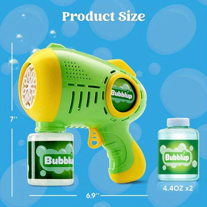 LED Light Up Bubble Gun 2 Pack with 4 Bottles Solution – 10-Hole Automatic Bubble Shooter 10000+ Bubbles Per Minute for Kids Adults, Summer Outdoor Party Easter Birthday Gift Favor