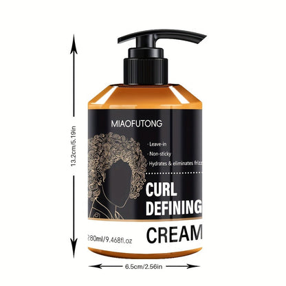 280ml Pump-Bottle Curl Defining Cream with Leave-In Styling Directions for Curly, Wavy and Coily Hair