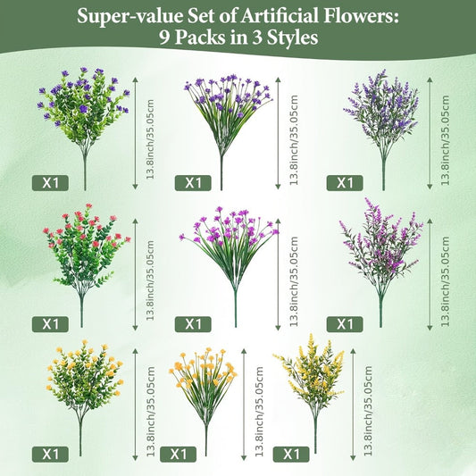 Artificial Flowers Multicolor Daisy Bundles in 9, 18, 27 or 36-Pack Options for Planter Displays
