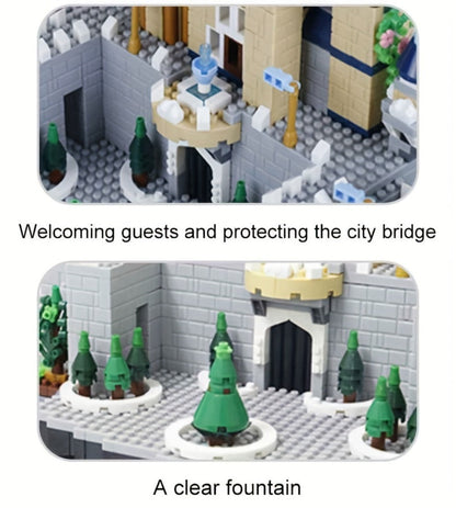 Fairytale Princess Castle Micro Building Block Set with 3,600 Pieces, 26 cm Display Base for Ages 14+