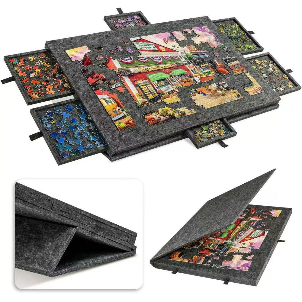 Jigsaw Puzzle Board with Drawers & Storage for 1000 & 1500 Piece Puzzles – Portable Non-Slip Puzzle Table Mat, Multiple Sizes & Colors, Perfect Gift for Puzzle Lovers & Adults