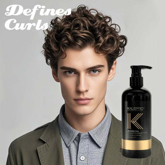 Men's Curl Cream Sulfate-Free 10.14oz - Frizz Control Styling Cream for Wavy & Curly Hair | Controlled Hold, Boosts Shine & Hydration | No Sticky Residue | Curly Guy Method Approved