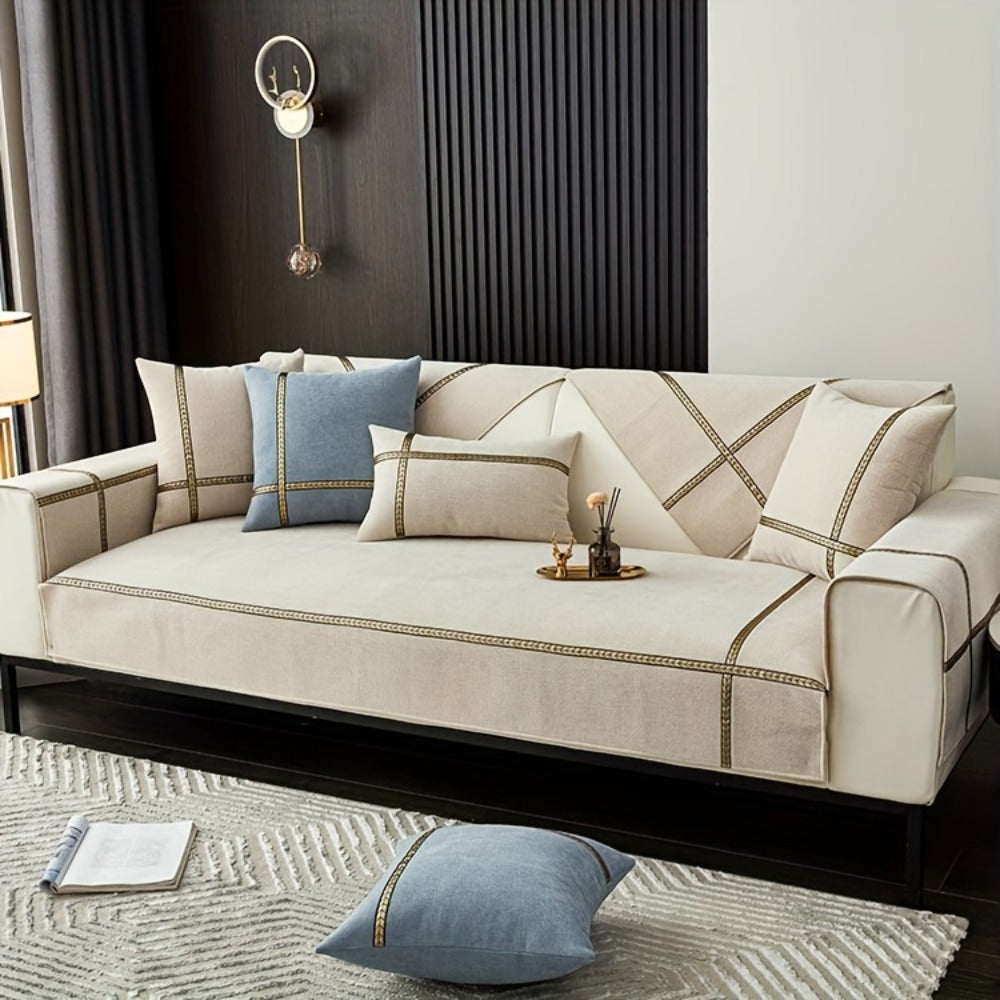 Sofa Cover 350 GSM Chenille Knit Panels for Single Seat, Armrest and 2, 3 or 4-Seater Sofa Sections