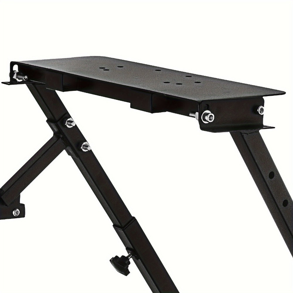 Racing Wheel Stand Height Adjustable 22"-30" Steel Driving Simulator Cockpit – Compatible with Logitech G25 G27 G29 G920, Thrustmaster T300RS TX T500RS & All Fanatec Wheels, Includes Gear Shifter Mount