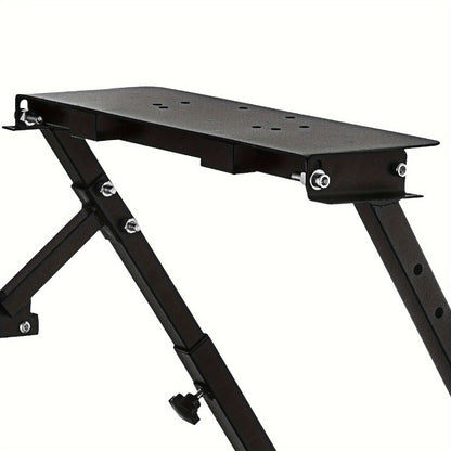 Racing Wheel Stand Height Adjustable 22"-30" Steel Driving Simulator Cockpit – Compatible with Logitech G25 G27 G29 G920, Thrustmaster T300RS TX T500RS & All Fanatec Wheels, Includes Gear Shifter Mount