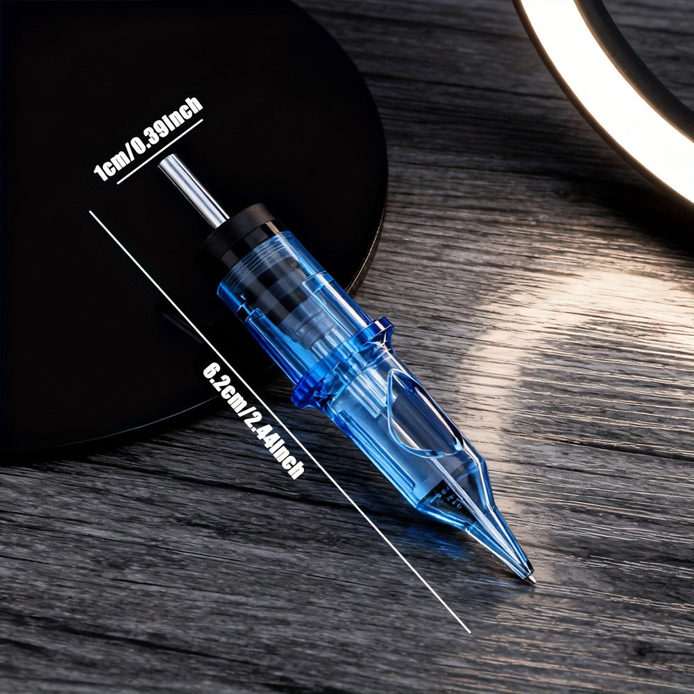 Round Liner Tattoo Cartridge Needles 50Pcs Blue Whale RL Mixed Size Disposable Standard Cartridge Needle Set for Outlining Fine Line & Detail Work Tattoo Artists & Beginners