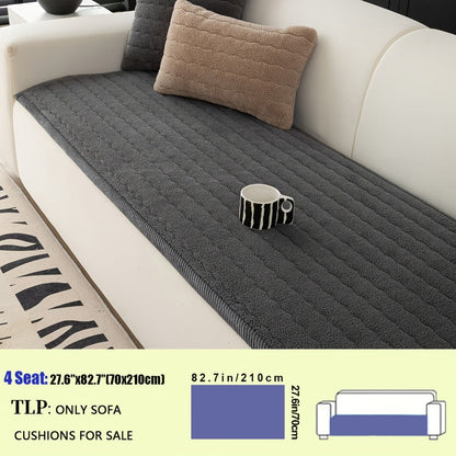 Sofa Cover Bohemian Short-Plush Quilted Panels for Armrest, Backrest and 2 to Large 4-Seater Sofas