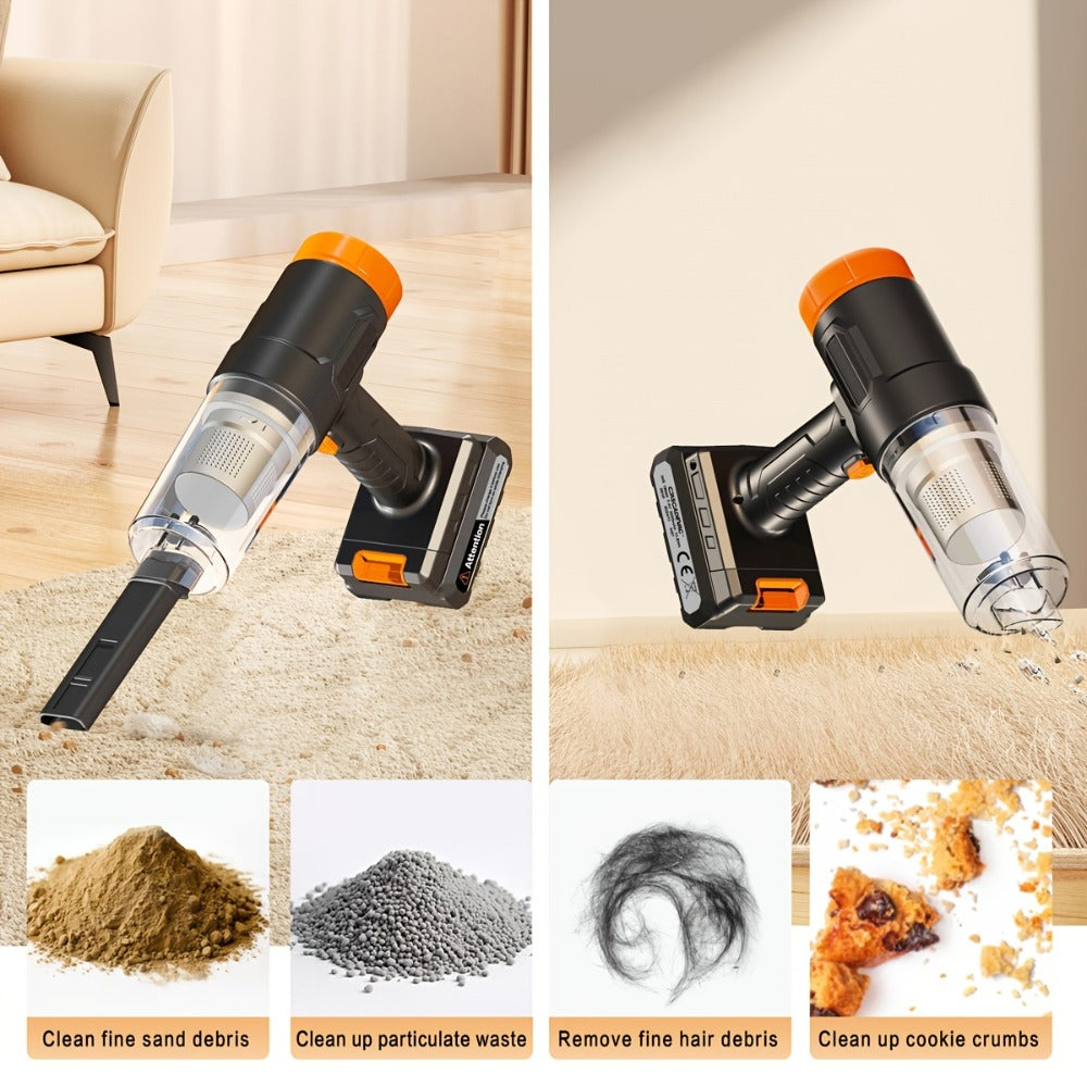 Model 701 Cordless Car Vacuum Cleaner with 5KPa Source Rating, 2000mAh Label, Six Trim Options and Nozzle Set
