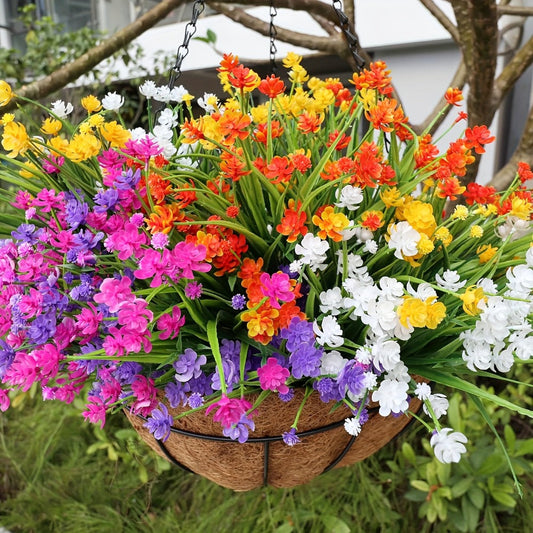 Artificial Flowers 40-Bundle Mixed-Color Floral and Greenery Set for Garden, Party and DIY Decor