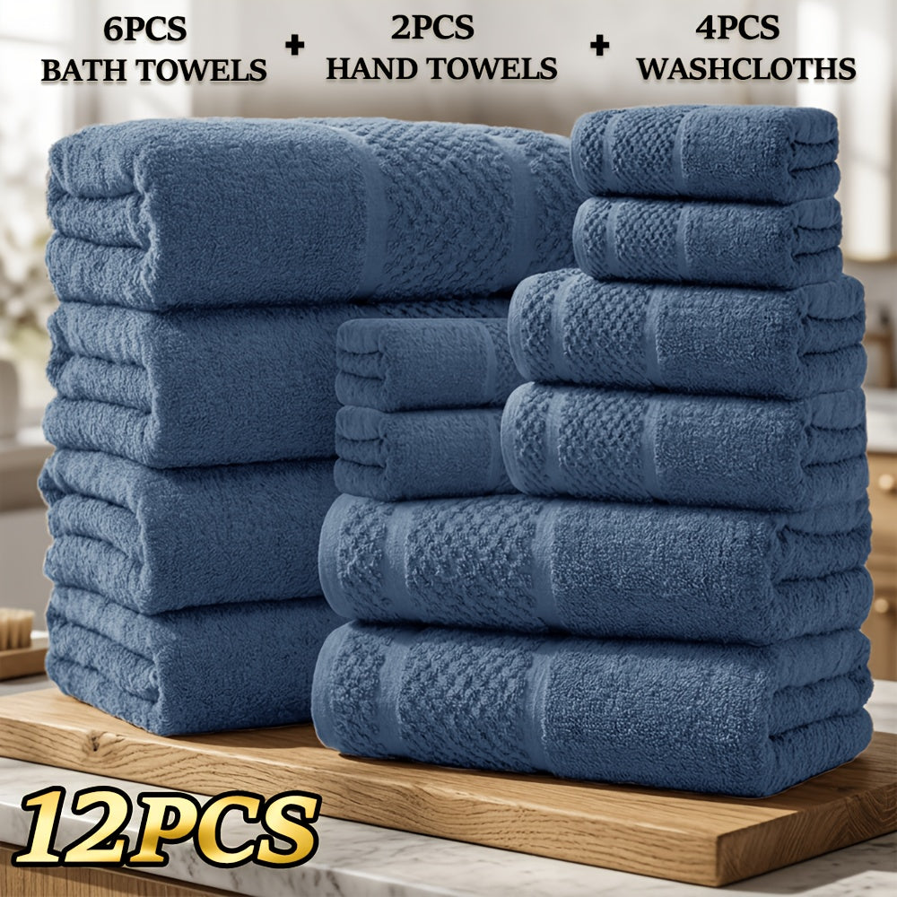 Towel Set 12, 16 or 18 Piece 450GSM Cotton-Blend Bath, Hand and Face Towels in Multiple Colors