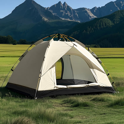Pop Up Tent Windproof Sun Resistant Double Door Camping Outdoor