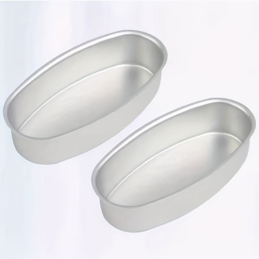 Two-Piece Nonstick Oval Aluminum Bread Pan Set for Loaves, Cakes, Cheesecake and Oven Baking