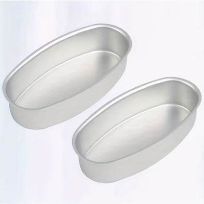 Two-Piece Nonstick Oval Aluminum Bread Pan Set for Loaves, Cakes, Cheesecake and Oven Baking