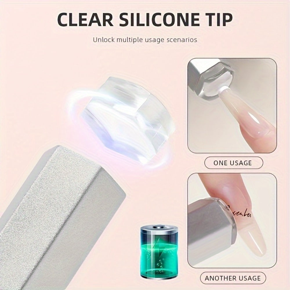 Handheld UV LED Nail Lamp with Magnetic Stand, 20/60s Timer Display, Type-C Port and Five Colors