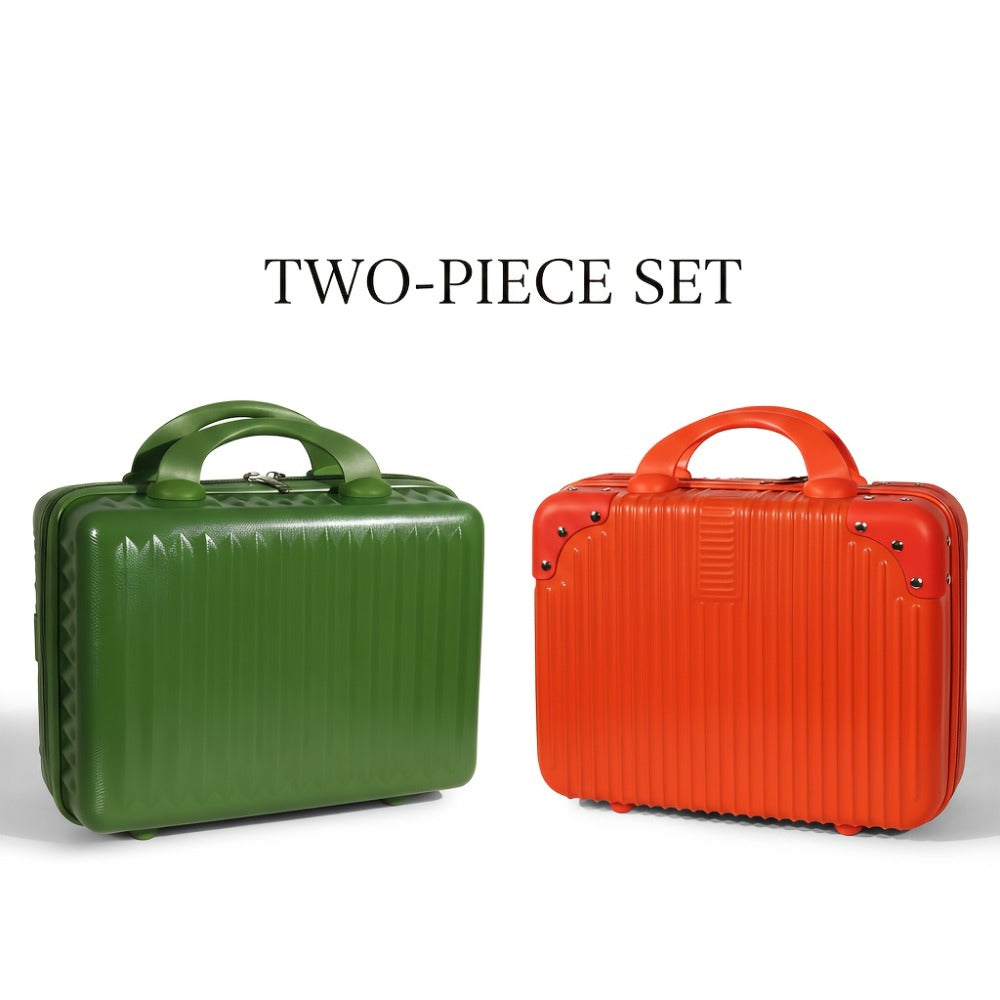 Hard Shell Makeup Travel Case Waterproof Pressure-Proof Portable Cosmetic Suitcase with Elastic Band Luggage Attachment Carry-On Organizer for Women Travel Camping Gym 30x25x15cm