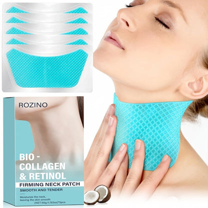 Neck Mask Patch 5pcs Firming & Lifting — Bio Collagen, Bee Venom & 4-in-1 Retinol Gel Patch, Reduces Wrinkles & Sagging, Brightening Anti-Aging Neck Skin Care for Women