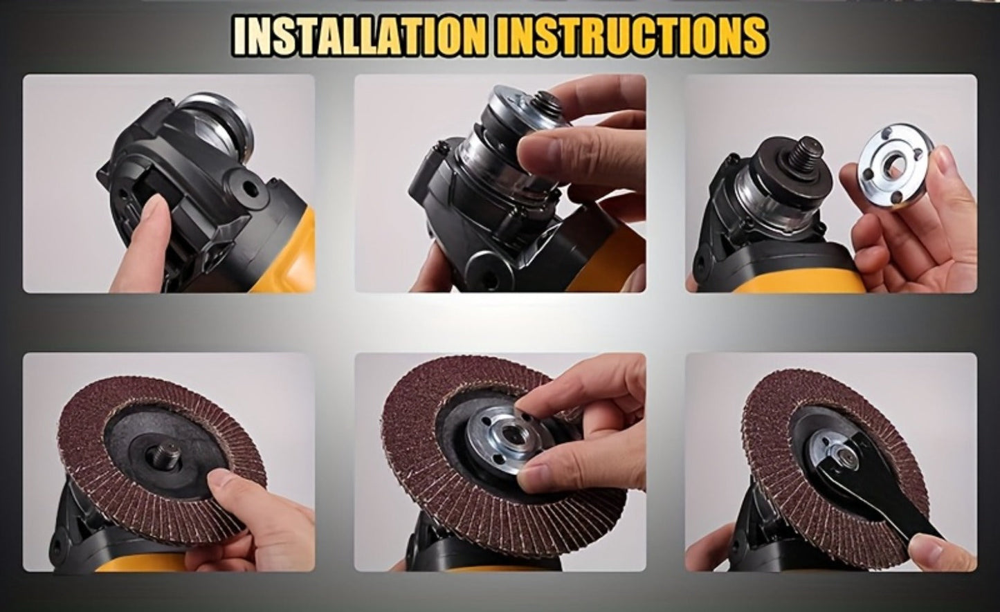 Power Tools YUNXI Cordless Angle Grinder with Rechargeable Battery, Polishing Accessories and Case Options
