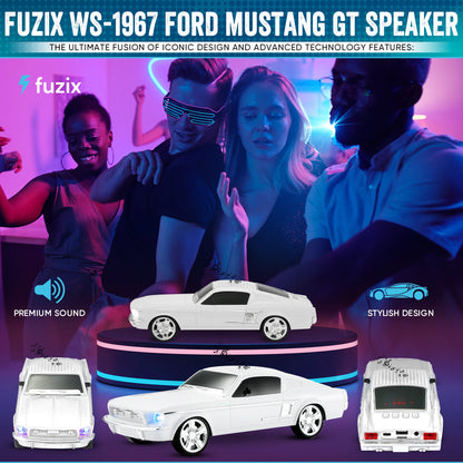 Fuzix WS-1967 Classic Car Bluetooth Speaker with LED Lights | Retro Replica Wireless Stereo, FM Radio, USB/TF/AUX, Built-in Mic, Rechargeable – Novelty Gift for Car Enthusiasts, Home, Travel & Parties