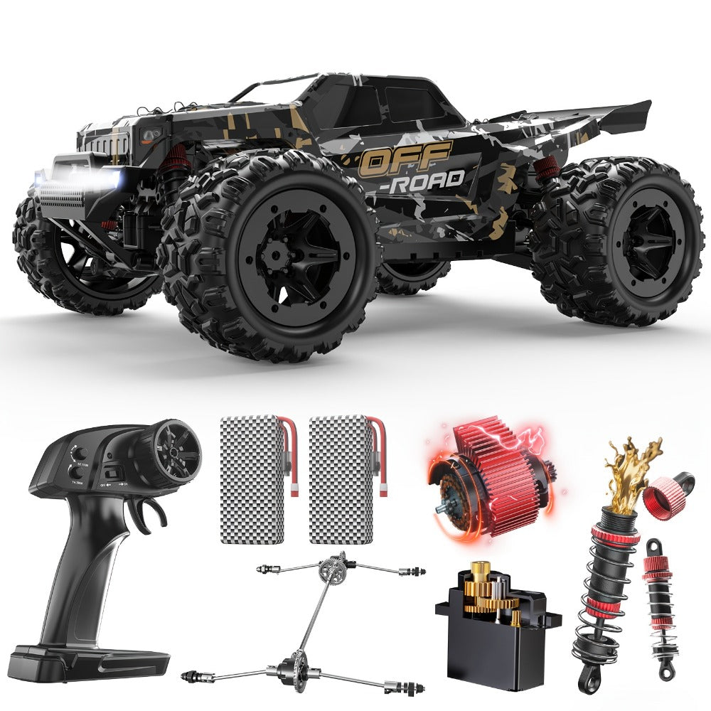 Remote Control Car, DEERC 1:16 4WD Off-Road Truck with 42 km/h Label, Dual 1500mAh Batteries and LED Lights