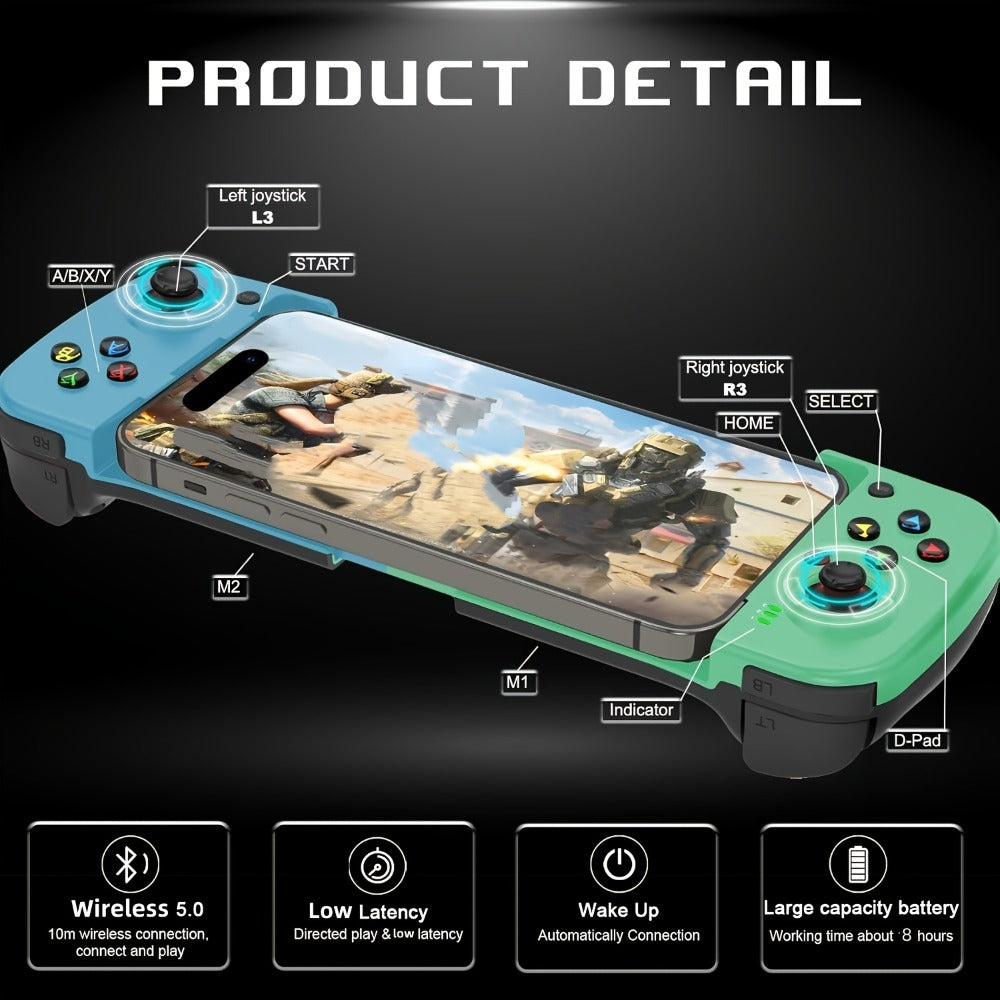 Bluetooth Wireless Gamepad Controller for iPhone Android PC Tablet Steam Deck – Rechargeable, Ergonomic Design, Multiple Colors, Compatible with PUBG COD Mobile Genshin Impact