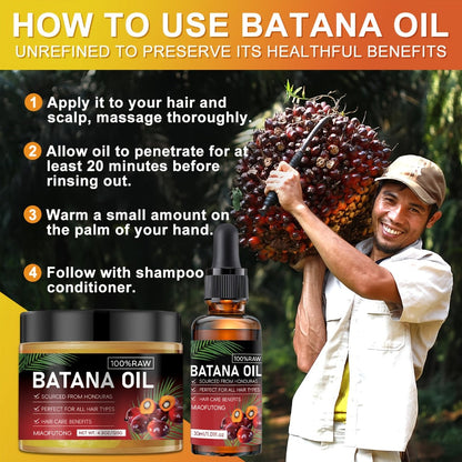 Two-Pack Pure Honduran Batana Hair Oil Set for Daily Scalp and Dry Hair Care Routines at Home