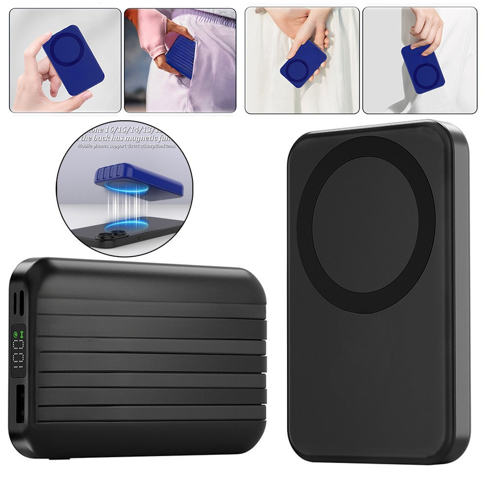 Magnetic Wireless Power Bank 30000mAh 22.5W Fast Charging Built-in USB USB-C Cables LED Display Portable Charger iPhone Samsung Android Black White Pink Blue