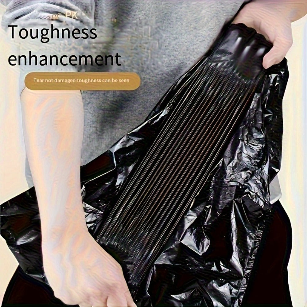 Black Trash Bags with Red Tie Handles, 100-Count Pack in Five Rolls of 20 and 45 x 50cm Size
