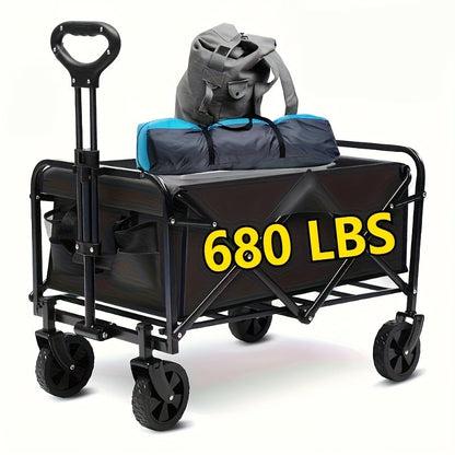 Folding Wagon Heavy Duty | Garden Cart Beach Wagon Camping Utility Outdoor Cart