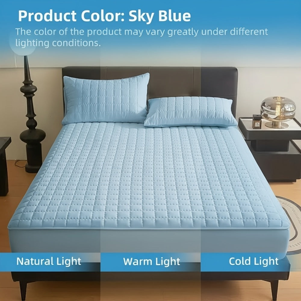 Fitted Mattress Protector with Deep Pocket in Twin, Full, Queen and King Sizes and Multiple Colors