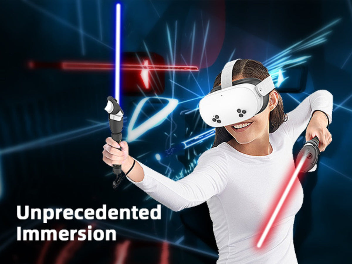 Meta Quest 3S Controller Handle Extension Grips, 3-in-1 VR Handle Attachments for Beat Saber, Golf+