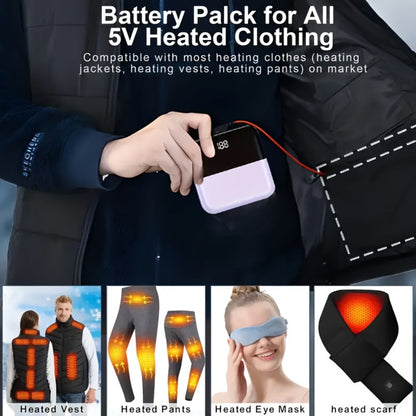 Power Bank 10000mAh Mini with USB-C 5V/2A, Dual USB Outputs and Four Colors for Pocket Travel