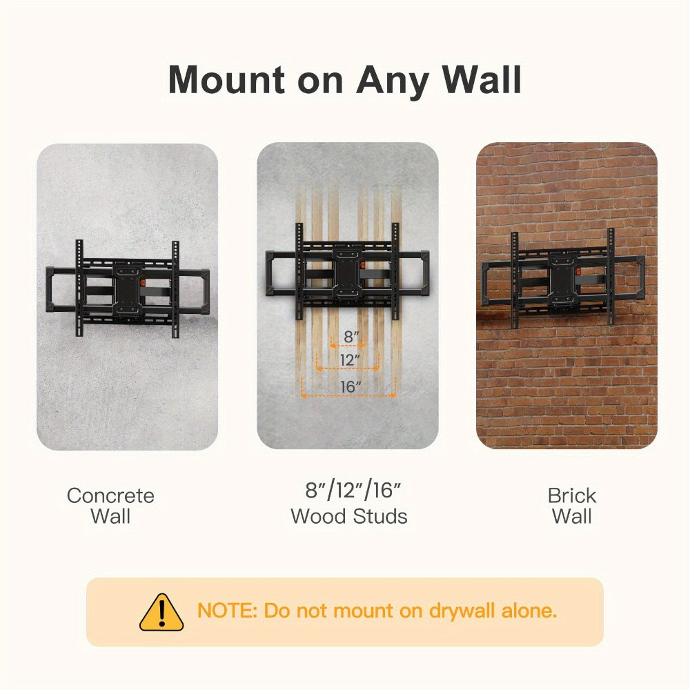 Heavy Duty TV Wall Mount 40-85 Inch 132 lbs – Full Motion Dual Articulating Arms, Tool-Free Tilt Swivel Extend Rotate Level, VESA 600x400mm, Fits 16" Studs, Steel Bracket for Large Flat Screen TVs